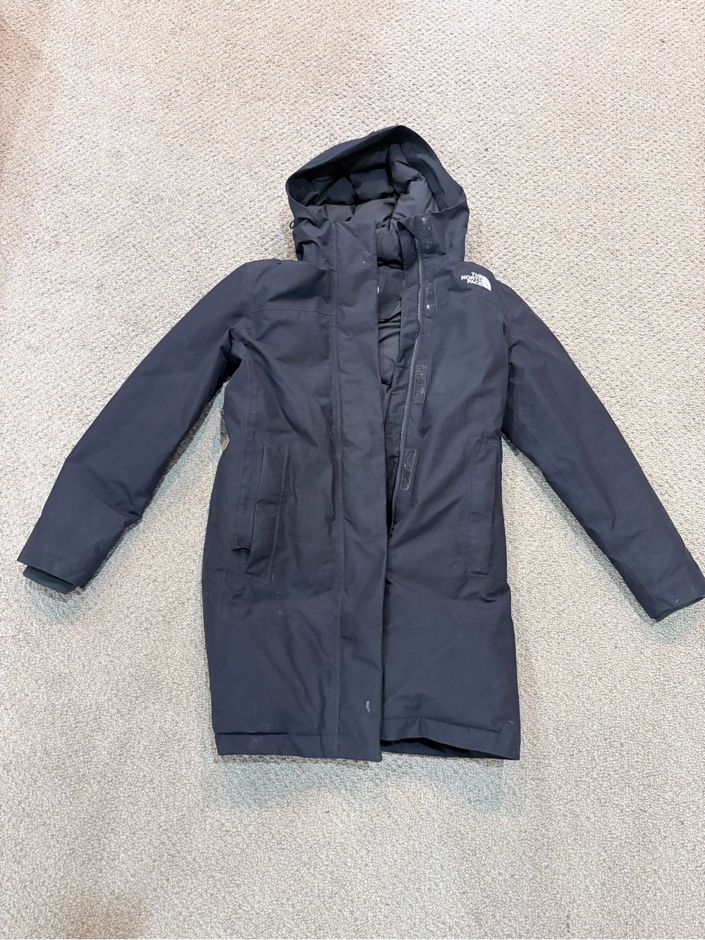 The North Face Women’s Black Hooded Puffer Coat